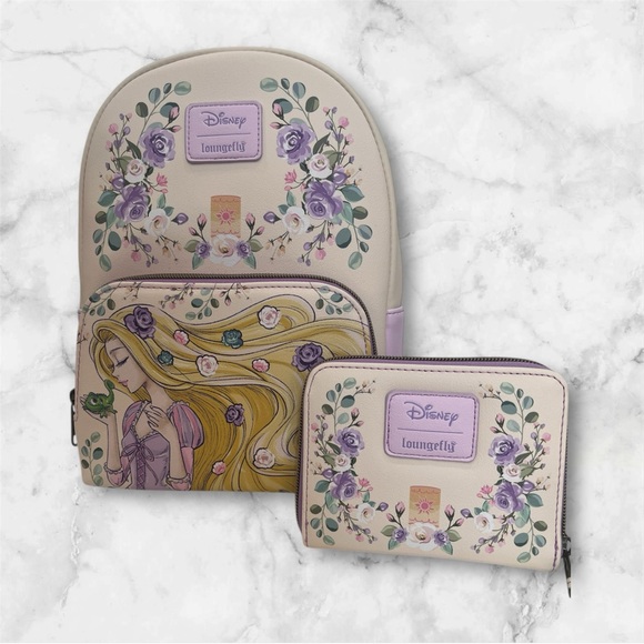 Loungefly | Bags | Loungefly Disney Tangled Rapunzel Pascal Floral ...